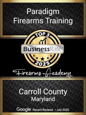 Business Rate Top 3 Firearm Training in Carroll County, MD Award